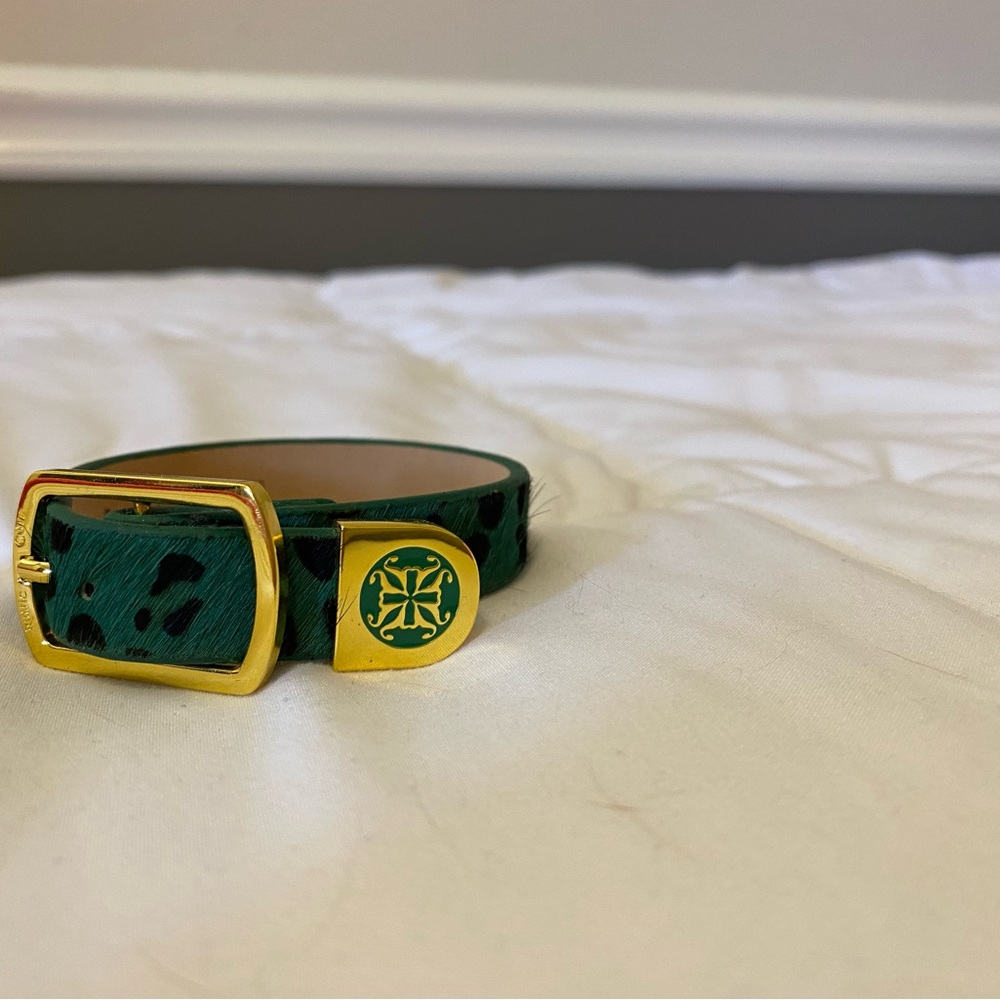 Rustic Cuff Green and Gold Bracelet